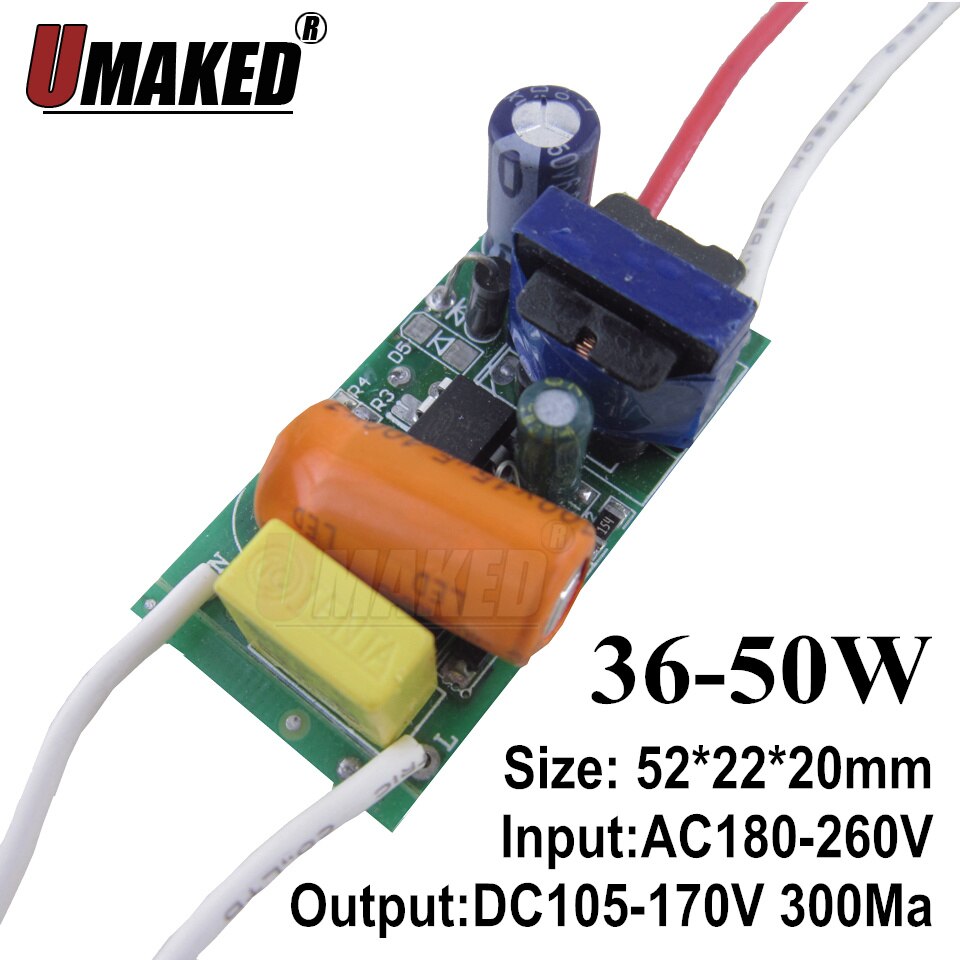 40W 50W LED inside led driver AC170-265V led transformer constant current for 50W indoor led bulb lamp lighting