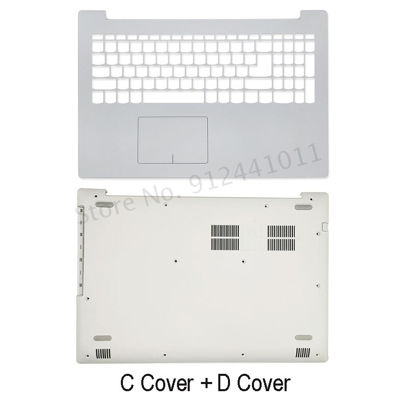 Coque arrière LCD pour ordinateur portable Lenovo, compatible avec IdeaPad 320 – 15 320-15IKB 320-15ISK 320-15ABR, lunette avant, charnières repose-paume, boîtier inférieur blanc