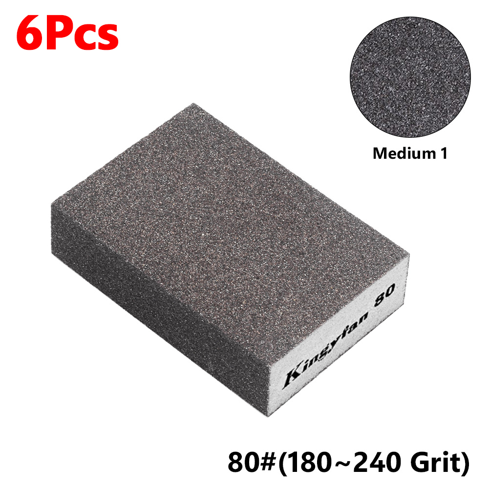 6 stk. slibesvampeblokke 60, 80, 100, 120, 180, 220 korn - vægslibning, model- og malingslibning, murstenspolering vægslibning: Guld