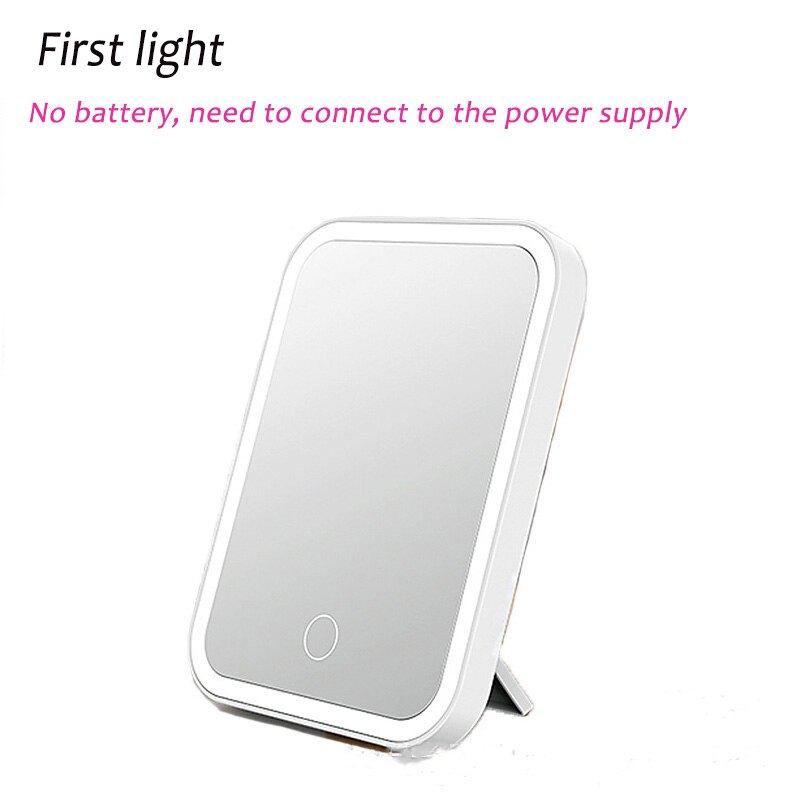 FFFIST 33 LEDs Rechargeable Beauty Makeup Mirror With Lights Adjustable Touch Portable Illuminated Vanity Makeup Light Mirror: 02 Plug-in Version