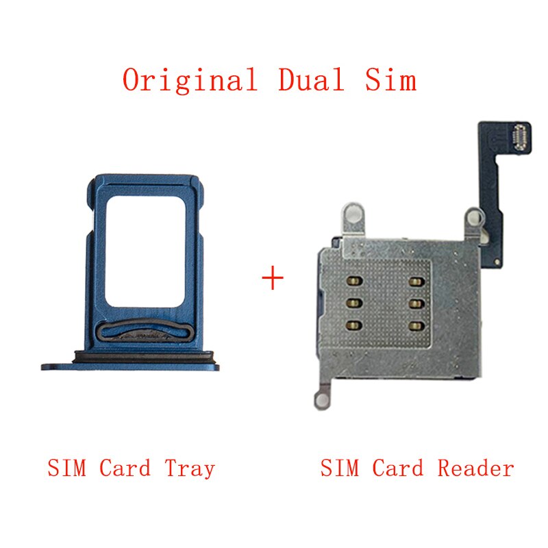 Origina Dual Sim Kaart Lade Met Sim Kaartlezer Voor Iphone 12 Pro Max Slot Houder Adapter Socket Vervangende Onderdelen