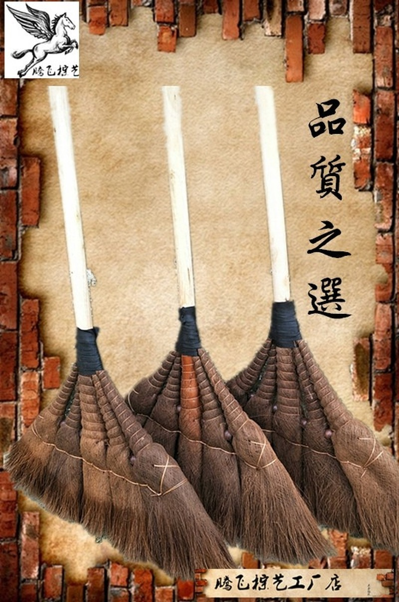Factory Direct Pure Brown Handmade Brown Hair Broom Broom Sweeping Floor Broom Thick Brown Sweep