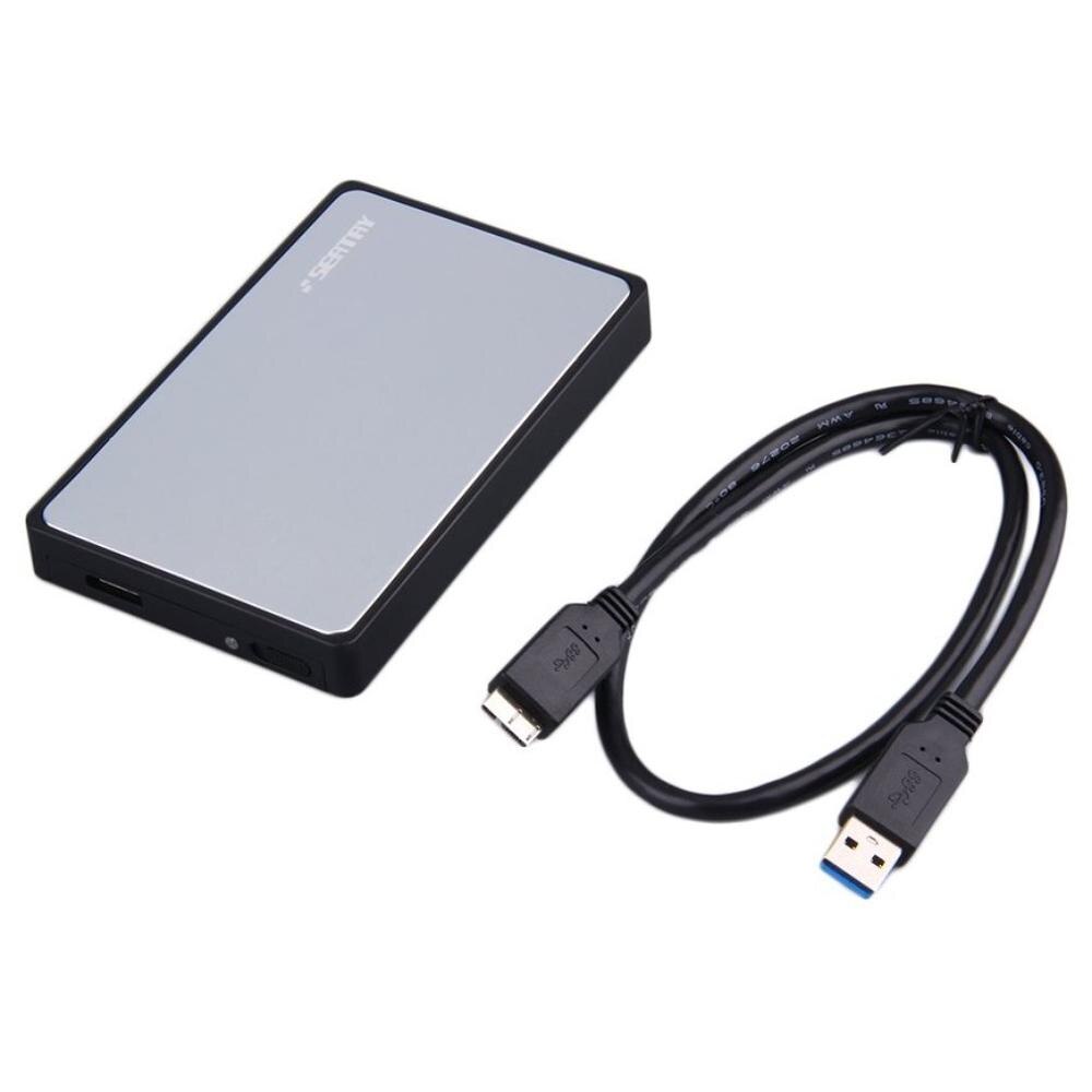 SEATRY SATA 2.5 Inch USB 3.0 HDD Hard Drive Disk External Enclosure Box Plug & Play LED Status Indicator: Silver white US