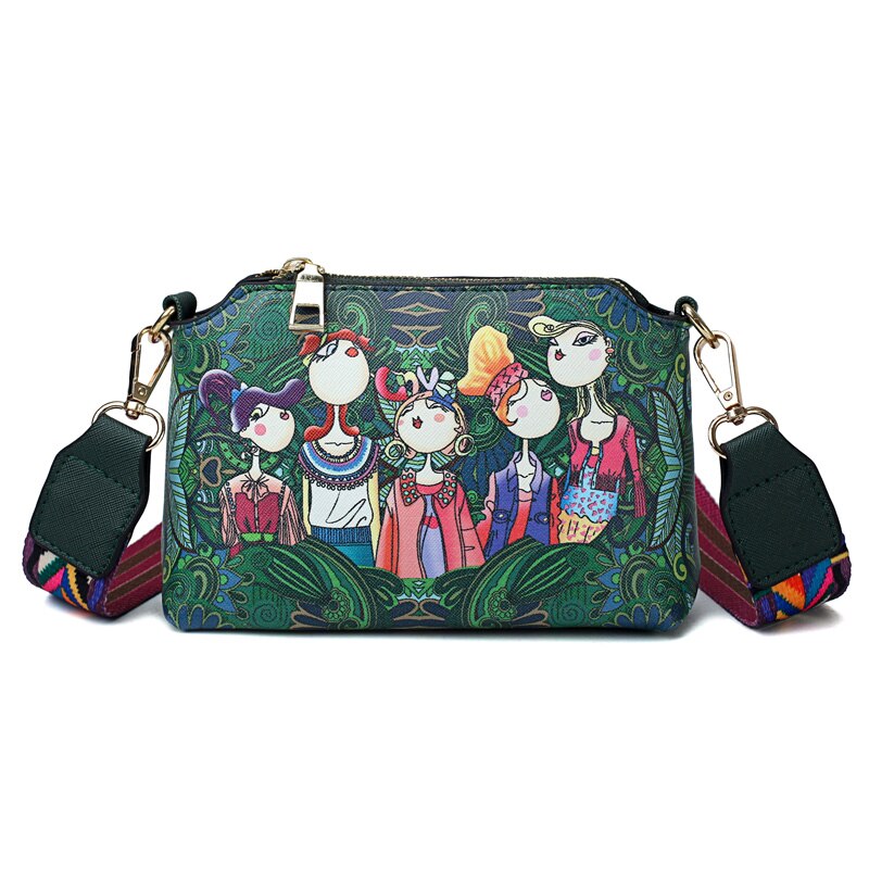 Moda dos desenhos animados impressão feminina pequena bolsa de ombro alta qualidade couro do plutônio mini bolsa bonito estilo meninas dos desenhos animados sacola de compras: Default Title