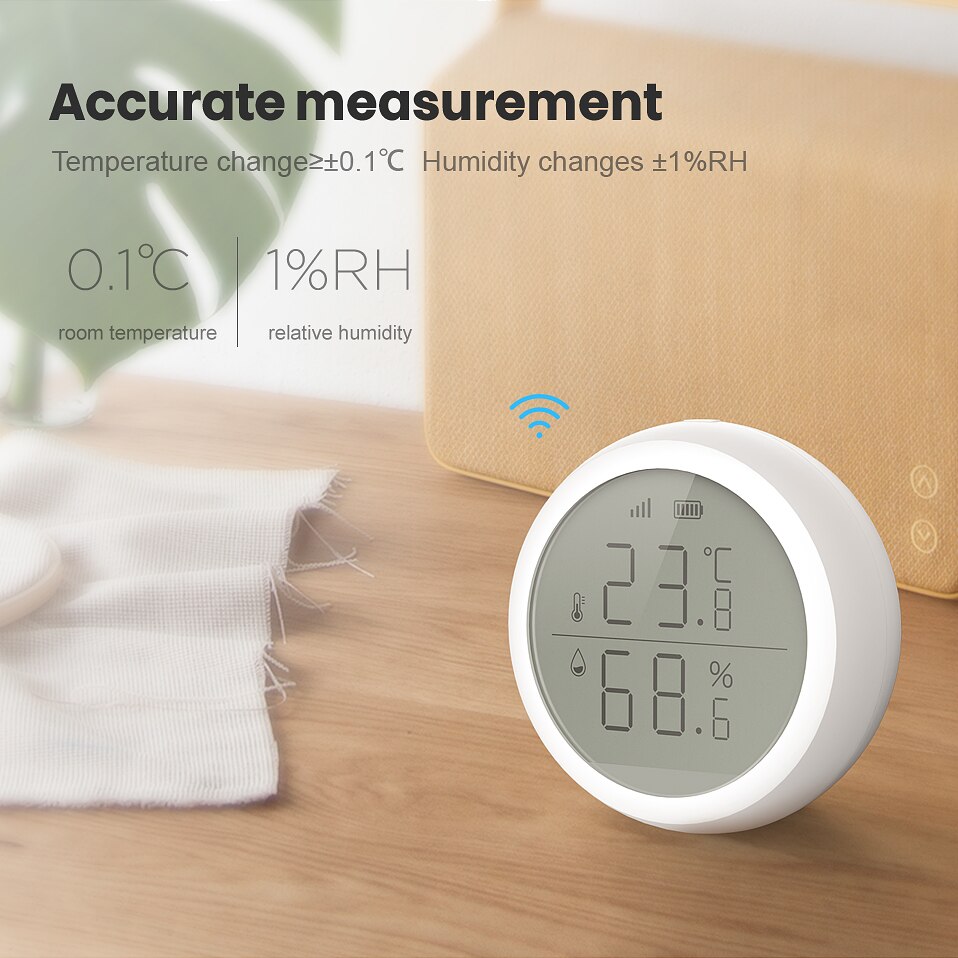 Smart Home Tuya Zigbee Temperature Sensor Wireless Humidity Sensor With LED Screen Display and Zigbee Tuya Hub