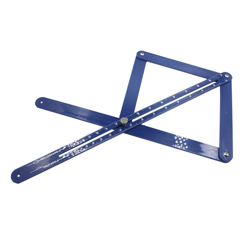 Transportador multifuncional de 38cm y 45cm, modelo de carpintería, herramienta de ángulo cuadrado para manualidades, buscador de esquinas, regla cuadrada: Rojo
