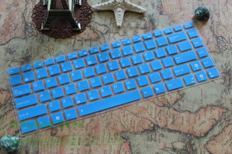 Silicone Laptop Keyboard Cover Skin - 14 inch Ultra-thin Dustproof Waterproof for Asus Laptops: Blue