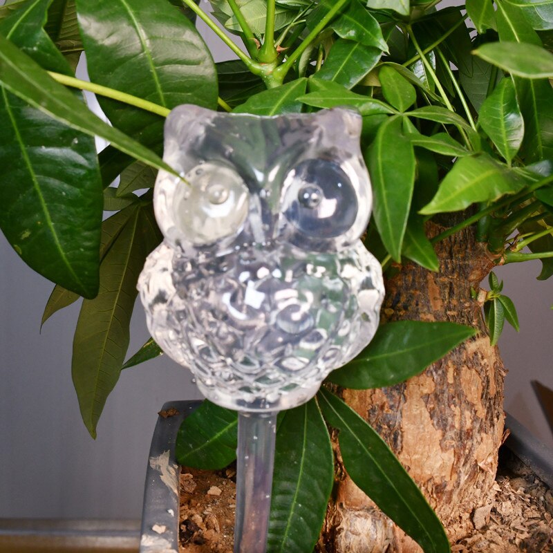 Dispositivo de riego automático de flores, serie de plantas, gotero transparente soplado a mano, autorriego, 1 ud.: Rojo