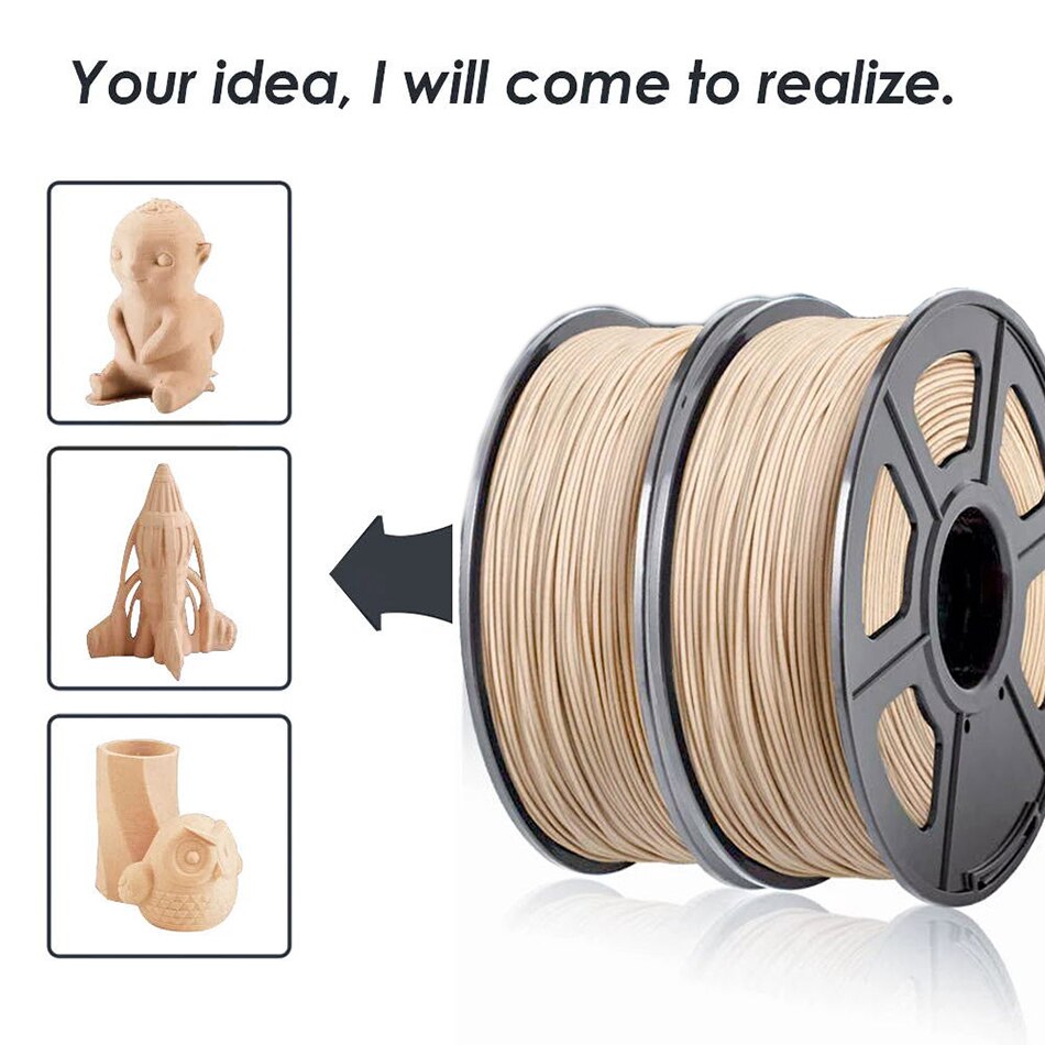 SUNLU Wood PLA Filament 1.75 1kg 3D Filament Wood Fiber For 3D Printer Supplies Dimension Accury +/-0.02MM 3D Printing Material