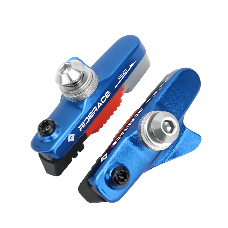 Racefiets Remblokken Voor Velg C Rem Cnc Aluminium Vervangbare Rubber Pads Stilte Fiets Remhouder Schoenen Rubber Blok: Licht Geel