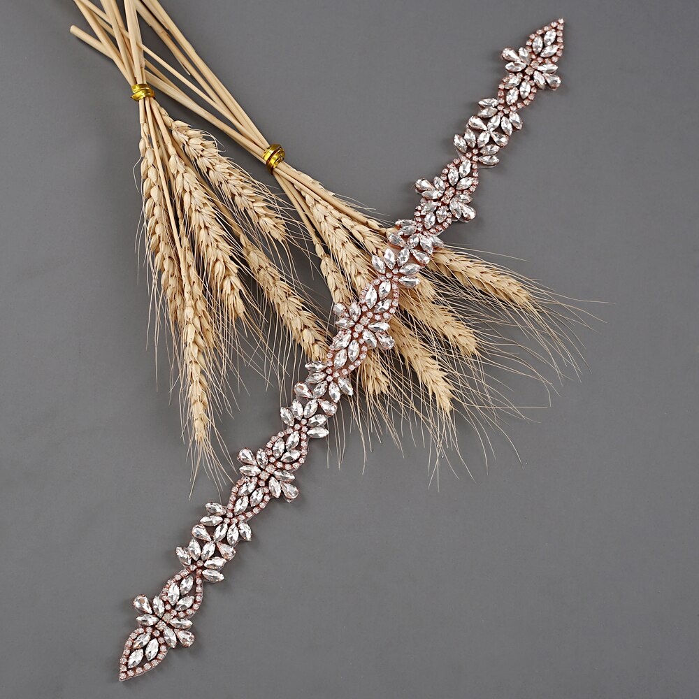 TRiXY S429 różbyć winnym złoto dżetów pas pas ślubny diament szarfa pasek robić sukni ślubnej kość słoniowa aplikacja ślubna na akcesoria ślubne