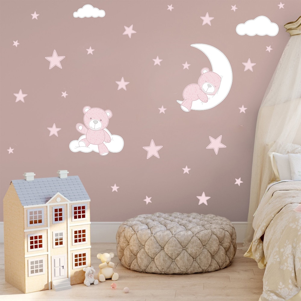 Cartoon beer sterren maan muurstickers schattige s... – Grandado, image size:1000x1000