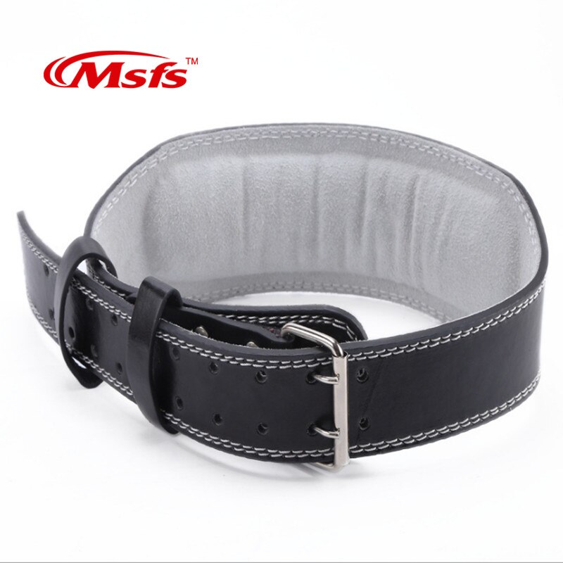 Weightlifting Belt PU Leather Gym Fitness Dumbbell Lumbar Support Crossfit Musculation Weight Lifting Belt: black / L