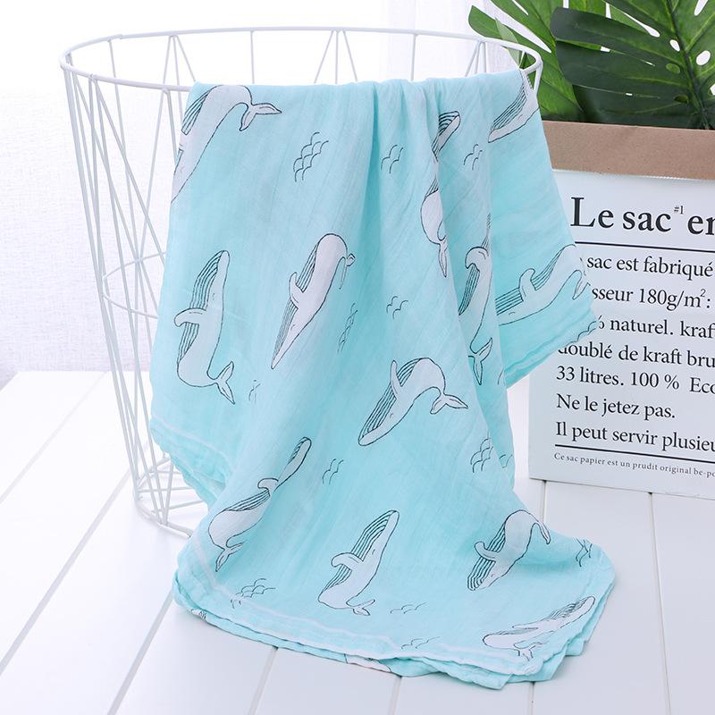 60*60 musselin Bambus Baumwolle Baby Decke Swaddle Weiche Cartoon Animal Print schal Multifunktions Wrap Spucktücher Handtuch zubehör: 06