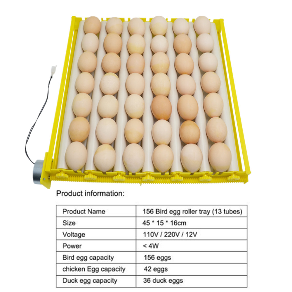 Automatic Egg Incubator Capacity 156/154/56/42/9 Duck Chicken Plastic Egg Tray Incubator Trays Hatching with Auto Turn Motor: GRAY