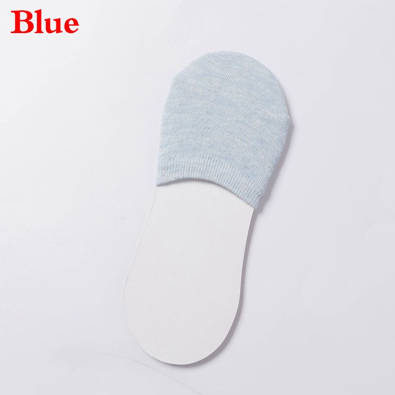 Women Simple Solid Sock Slippers Half Grip Foot Toe Socks Summer Thin Invisible Socks Feet Women's Socking Female: sky blue