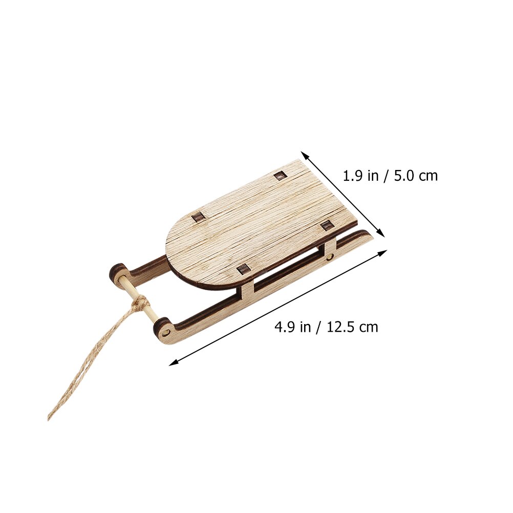 3Pcs Houten Decoratie Sleighs Decoratieve Kerst Tafelblad Slee Ornament Slee Delicate Leuke Mini Sleighs Miniatuur Sleighs