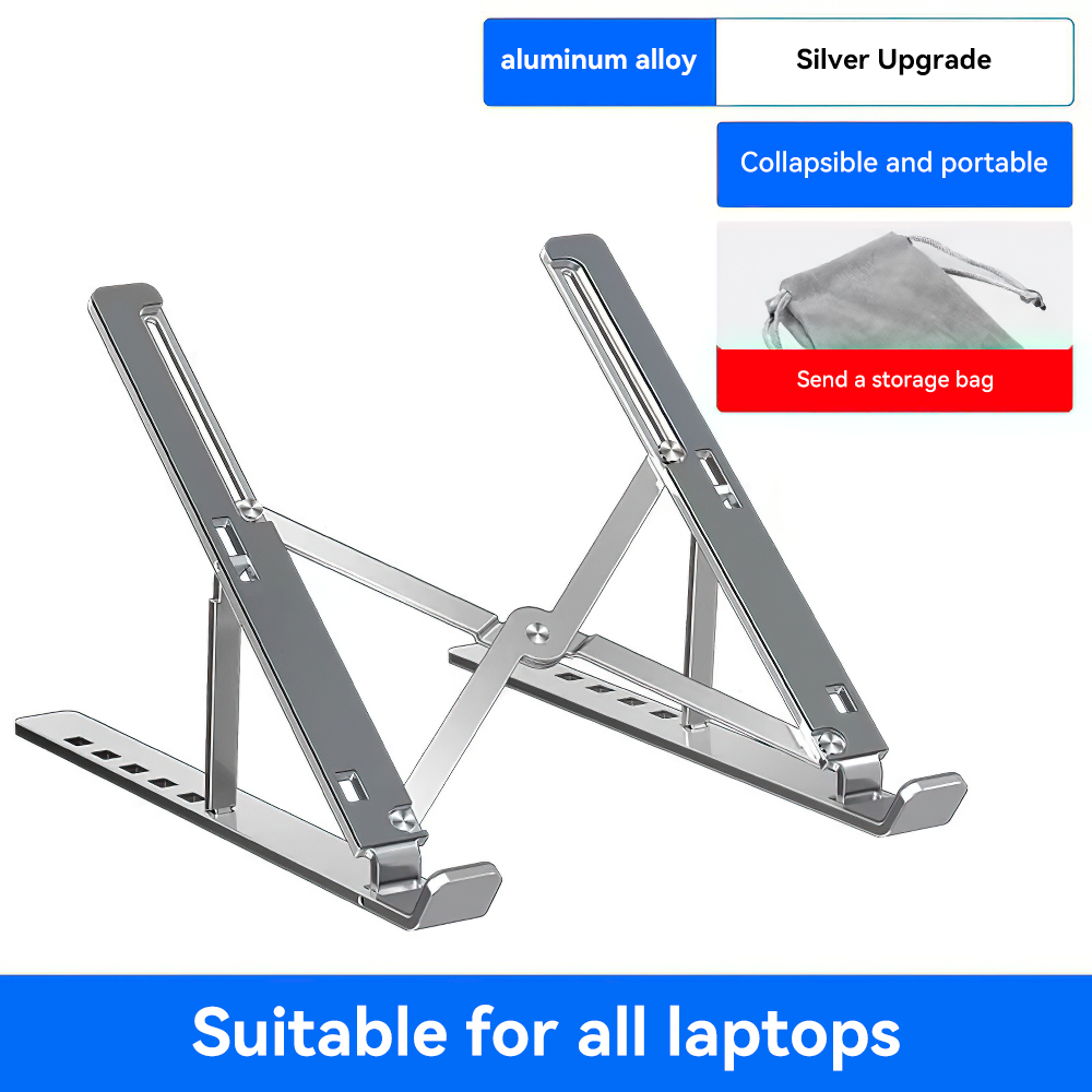 Draagbare laptopstandaard Aluminium notebookondersteuning Computerbeugel Macbook Air Pro-houder Accessoires Opvouwbare laptopbasis voor pc: YELLOW