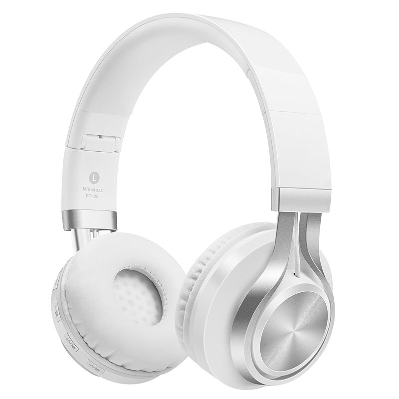 Casque sans fil or casque Bluetooth pliable casque stéréo écouteurs de jeu Support TF carte avec micro pour téléphone PC Mp3: white