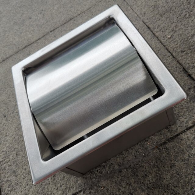 Matte Black Toilet Paper Holder Stainless Steel Wall Mounted Chrome Bathroom Roll Tissue Paper Rack With Cover: Nickel