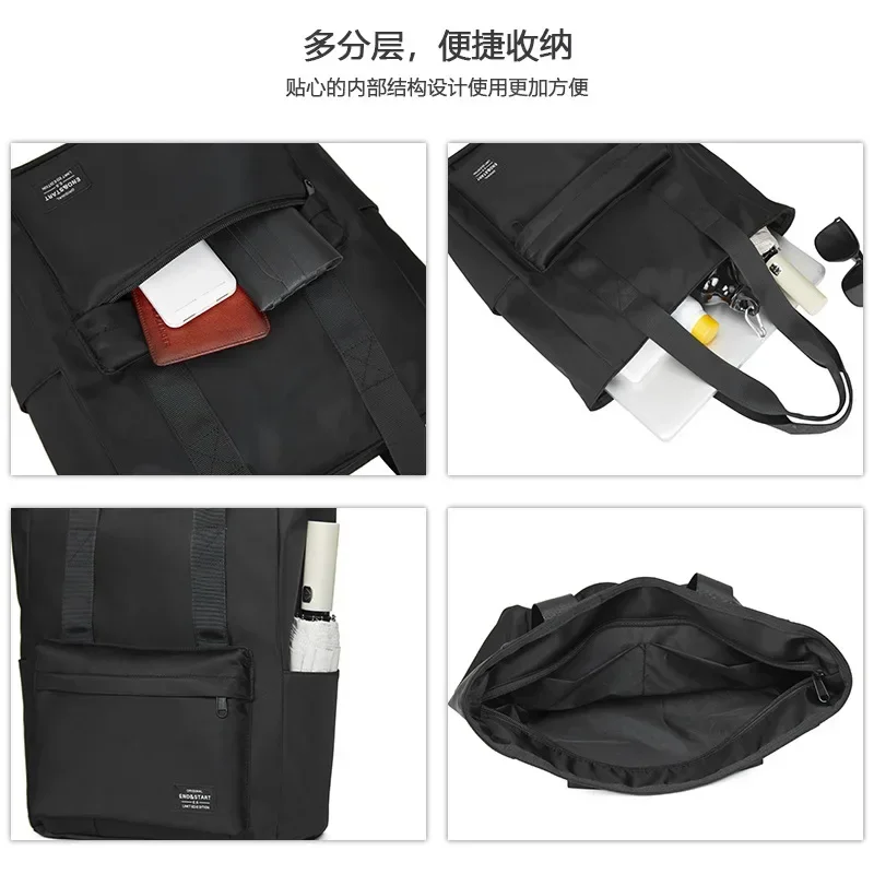 Bolso informal de un solo hombro para hombre, bolsos de gran capacidad para hombre y mujer, bolsos de mano simples, bolso negro impermeable para axila, bolsos