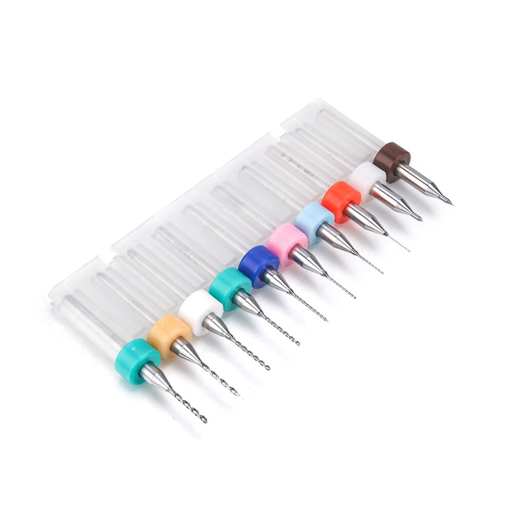 10 stücke/einstellen 3,175mm PCB Wolfram Stahl schneider 0,1mm-1,0mm Mini Bohrer Hartmetall Fräsen Router CNC Bohrer Bits für Fräsen Werkzeuge
