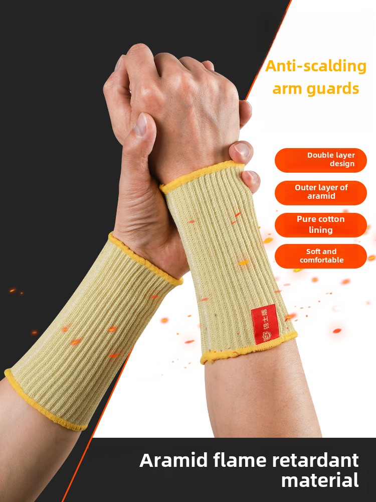 Kevlar aramid high temperature resistant, anti-scalding and anti-cutting, wear-resistant, non-slip wrist guard gloves: GRAY