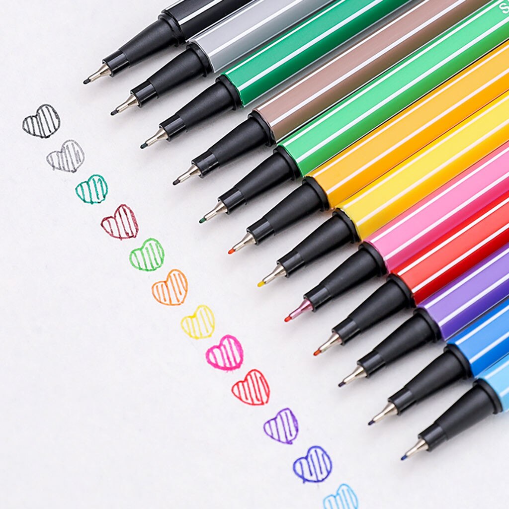 Kind Kleur Pen Set Marker Aquarel Borstel Vette Gekleurde Tekening Haak Lijn Pen Kalligrafie Schetsen Schoolbenodigdheden