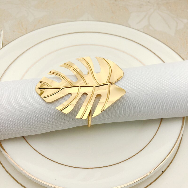 12 unids/set de servilleteros de hojas, juego de servilletas, servilleta de mesa, hebilla para boda, , celebración, Decoración de mesa de cena