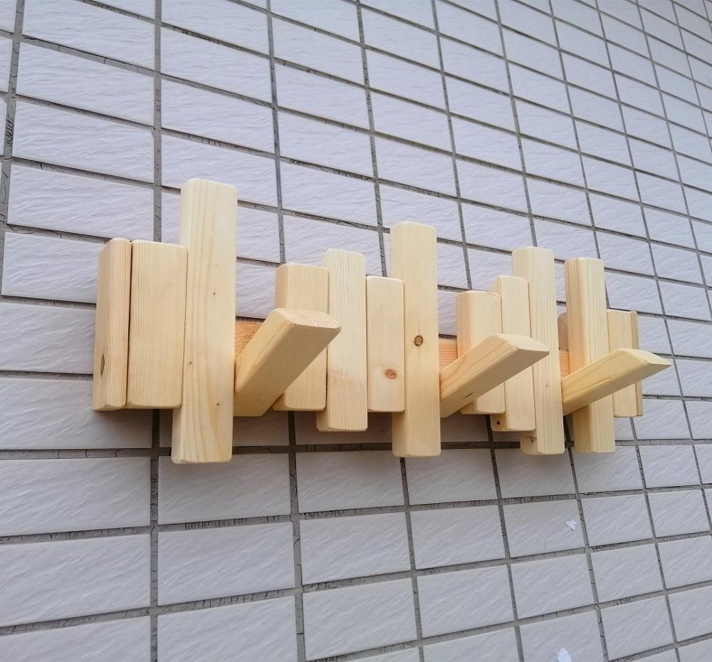 Wooden Wall Hook Coat Rack Wall Hanging Rack Solid... – Vicedeal