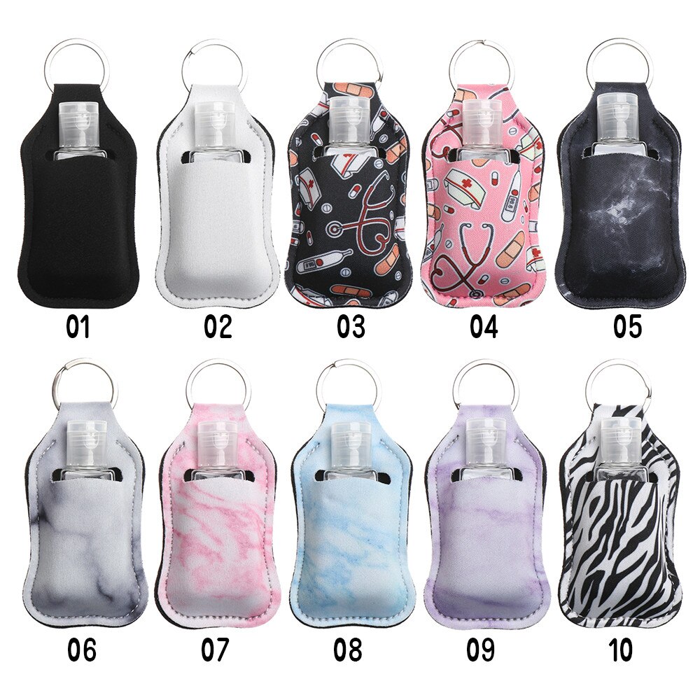 1PC 30ml Empty Hand Sanitizer Bottle Mini Portable Travel Silicone Disinfect Gel Bottles Refillable Bottles with Keychain Ring