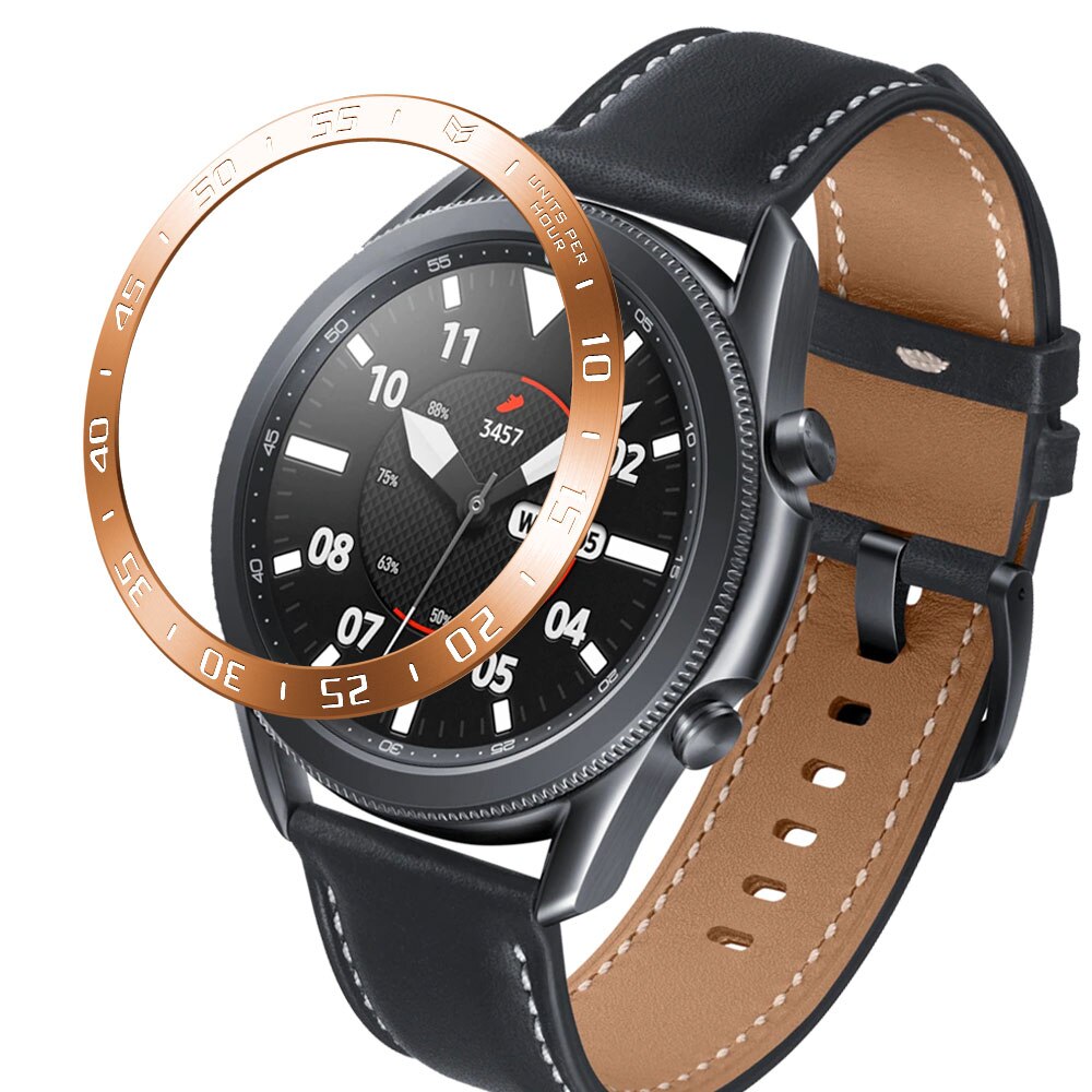 Galaxy watch 3 bezel ring 45mm 41mm for samsung galaxy watch 41mm 45mm bezel loop rustfritt stål deksel støtfanger anti riper: Rose gull b / Galakse klokke 3 41mm