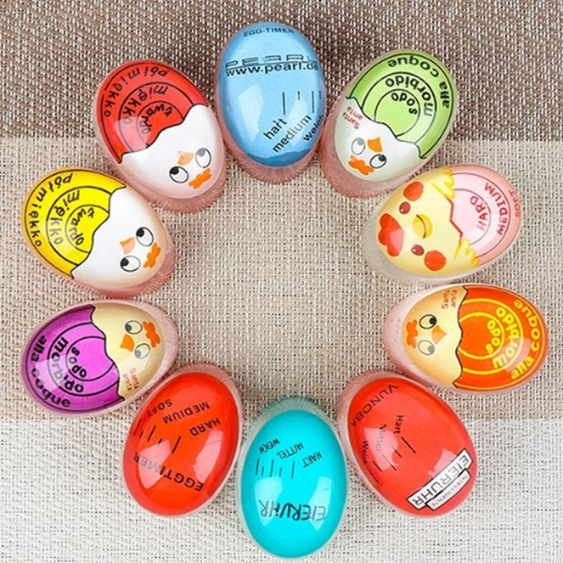 1 stks 2 stks Willekeurige kleur Mini keuken gekookt ei timer ei rauw en gekookt waarnemer kleur veranderende timer: YELLOW