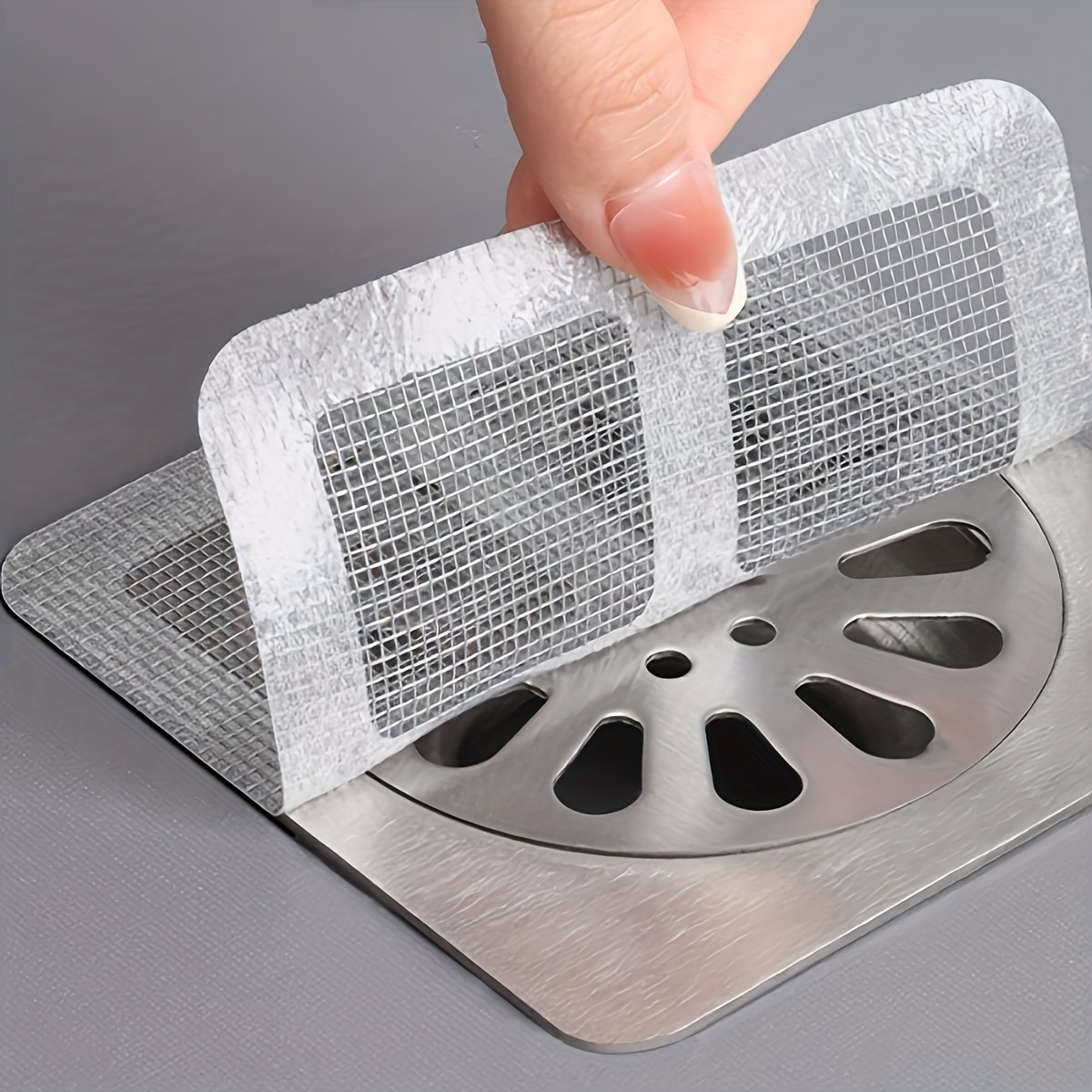 Autocollant de vidange de sol 10/20 pièces, filet de filtre à cheveux auto-adhésif anti-insectes pour salle de bain, filtre d'égout, filet de maille Anti-blocage de cuisine