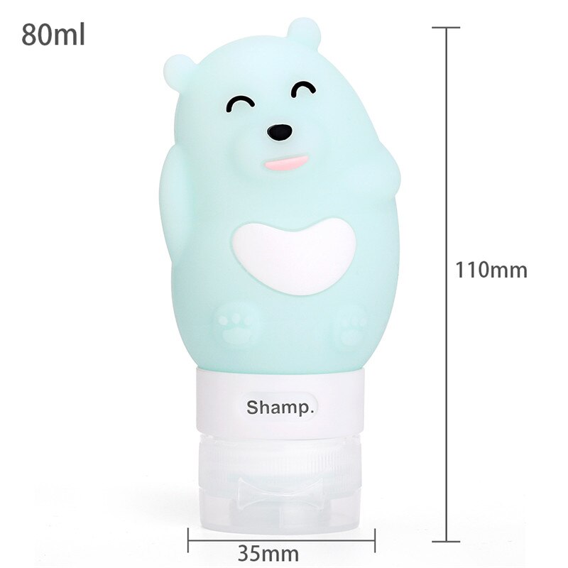 3/1pcs portable Outdoor travel set bottle squeeze cartoon animal modeling bottle Silicone little empty bottl Multi-purpose