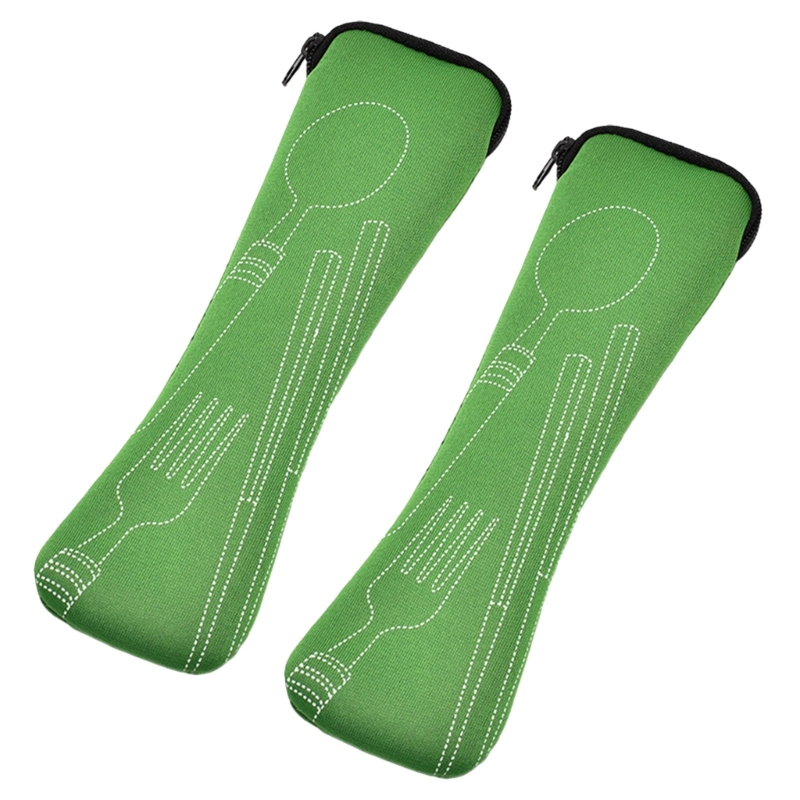 Utensilien-Tragetasche, Camping-Geschirr, Picknick, Besteck-Tasche, Geschirr-Aufbewahrungstasche, tragbare: green