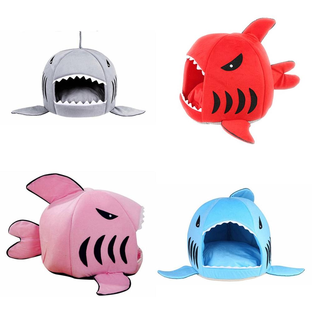 Ciepłe rekin łóżko dom dla kotów miękki kosz poduszka dla psa mata dla małych psów szczeniak Slapen łóżko ciepłe szczeniak legowisko robić budy mata cama gato kot