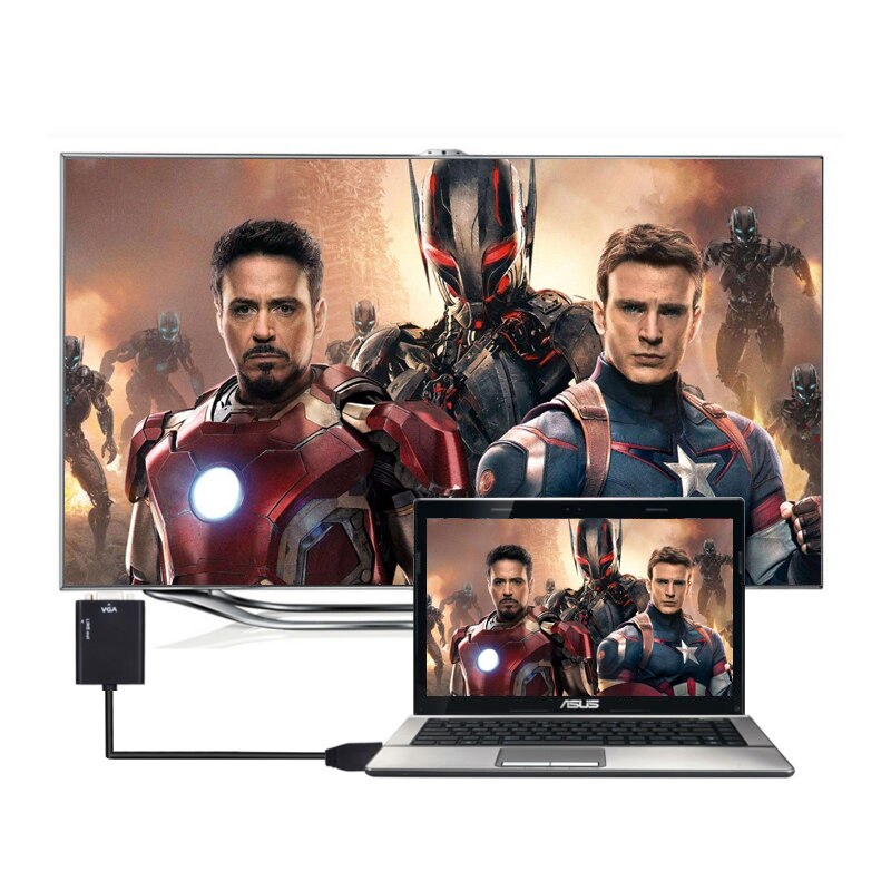 HDMI to VGA Adapter Male to Femal HDMI VGA Converter with 3.5mm Jack Aux Audio Cable HD Adaptor for XBOX 360 PS3 HDTV