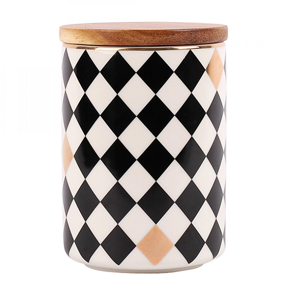 Ceramics Storage Bottles Jar Marble Pattern Ceramic Storage Bottle Cosmetic Storage Tank Organizer Black And White Container