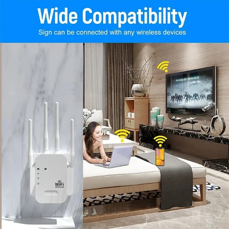 300/1200Mbps WiFi Repeater Wireless Extender WiFi Booster 5G 2.4G Dual-band Network Amplifier Long Range Signal WiFi Router Home