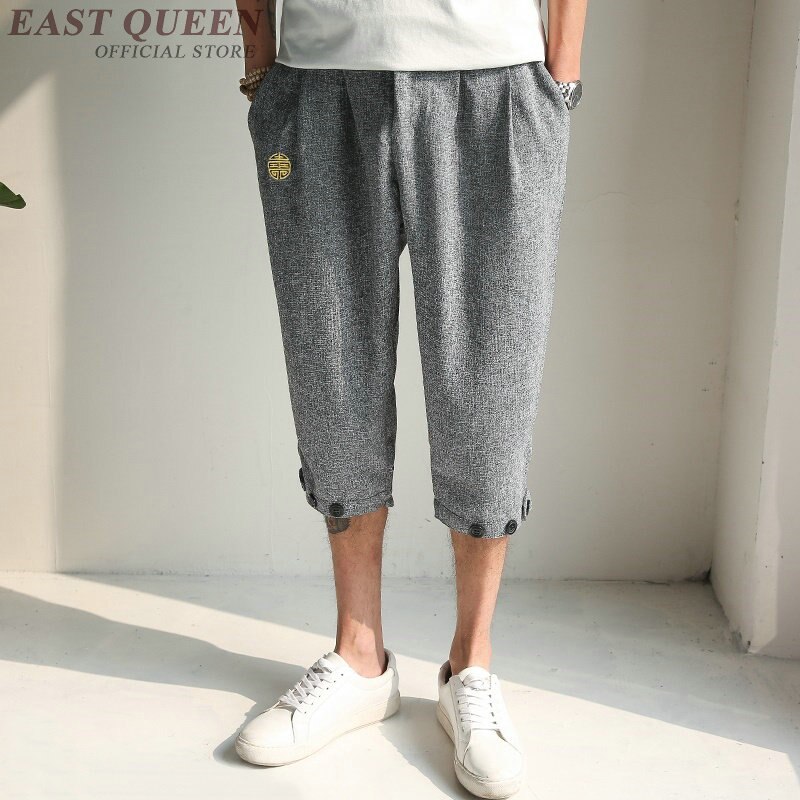 Bijgesneden broek voor mannelijke traditionele chinese kleding voor mannen chinese broek mannen chinese cultuur tradities AA3873 Y EEN: 2 / Xxxl