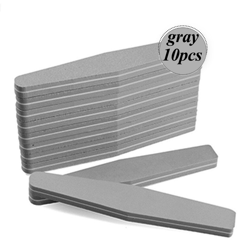 60 pcs Nail Files Nail Buffer Buffing 100/180 Nail Beauty Tools Diamond Spong Bloc Polissoir Ongles DIY Nail Tools: 10pcs-gray