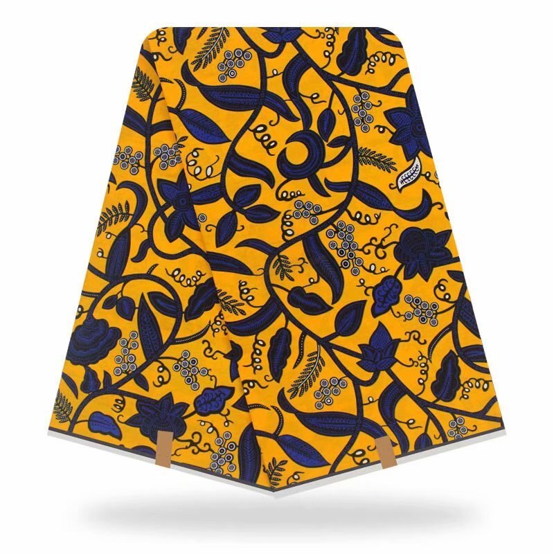 Arriva 100% Cotton African Wax Ghana Wax Fabric Angola Wax printing 6Yards/Piece For Clothes: Black
