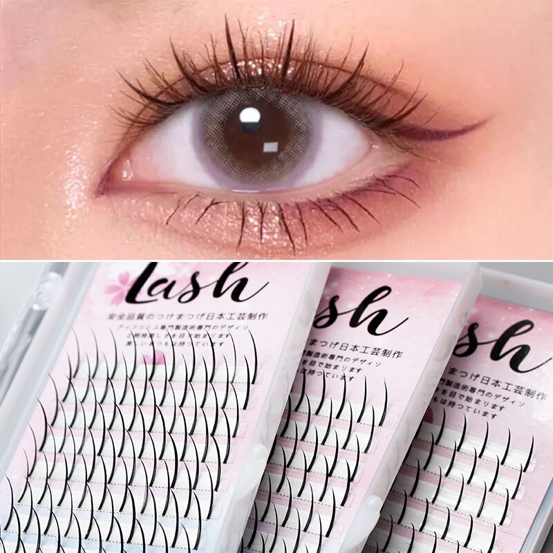 DINGSEN 120 Clusters Pre Made Volume Spike Lashes 0.07 C D 8-18mm Silk Spikes Eyelash Extension Makeup Individual Cilios
