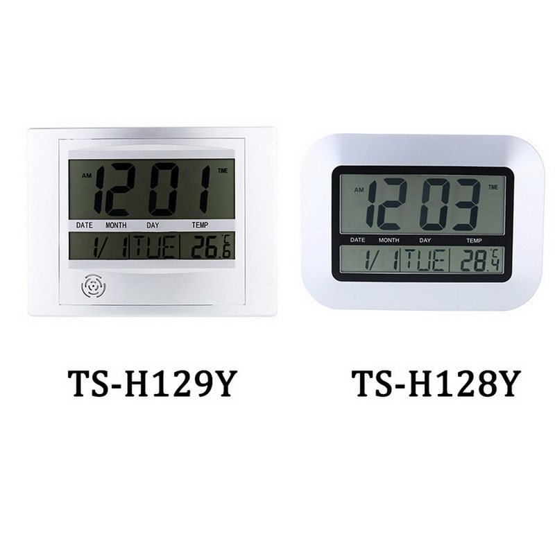 Veggklokke klokke klokke ledet digital bord alarm stasjonær termometer fuktighet temperatur hygrometer radiostyrt klokke hjem