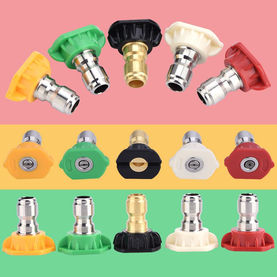 5pcs Pressure Washer Spray Nozzles Tip Set Variety Degrees For Quick Connect Sturdy And Durable