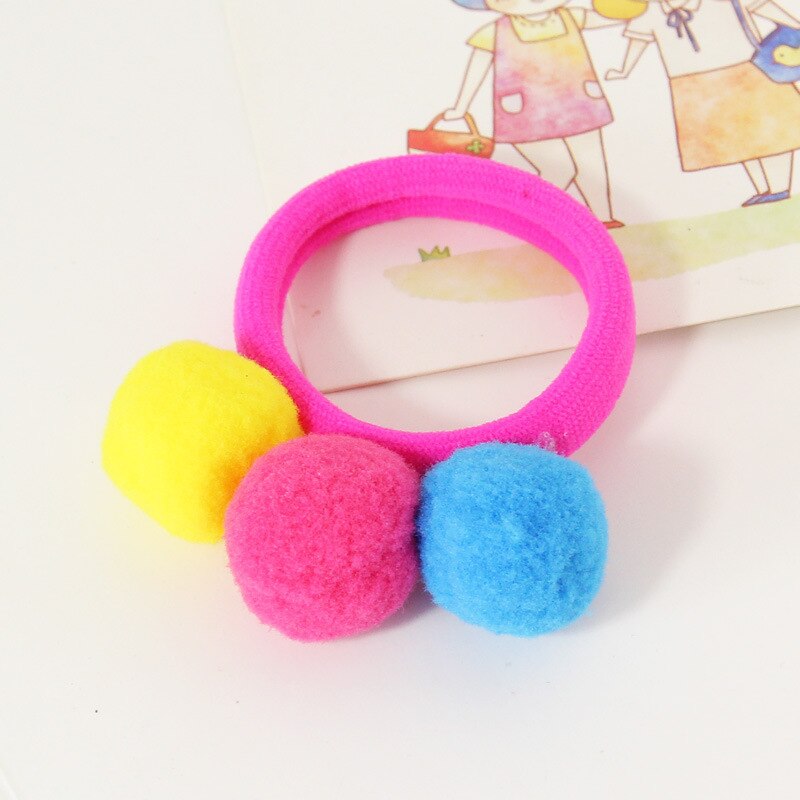 5 teile/los freundlicher Haar Zubehör Baby freundlicher Haar Ring Haar Seile Nette Pompon Elastische Haar Band Mädchen SchöNe Ball Gummi Band