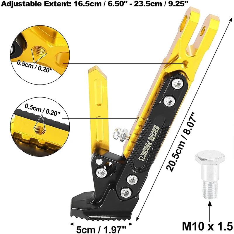 Motorrad Kickstand Kick Halterung Motorrad Fahrrad Einstellbare Metall Fuß Seite Stehen Supportor Parkplatz Motorrad Zubehör