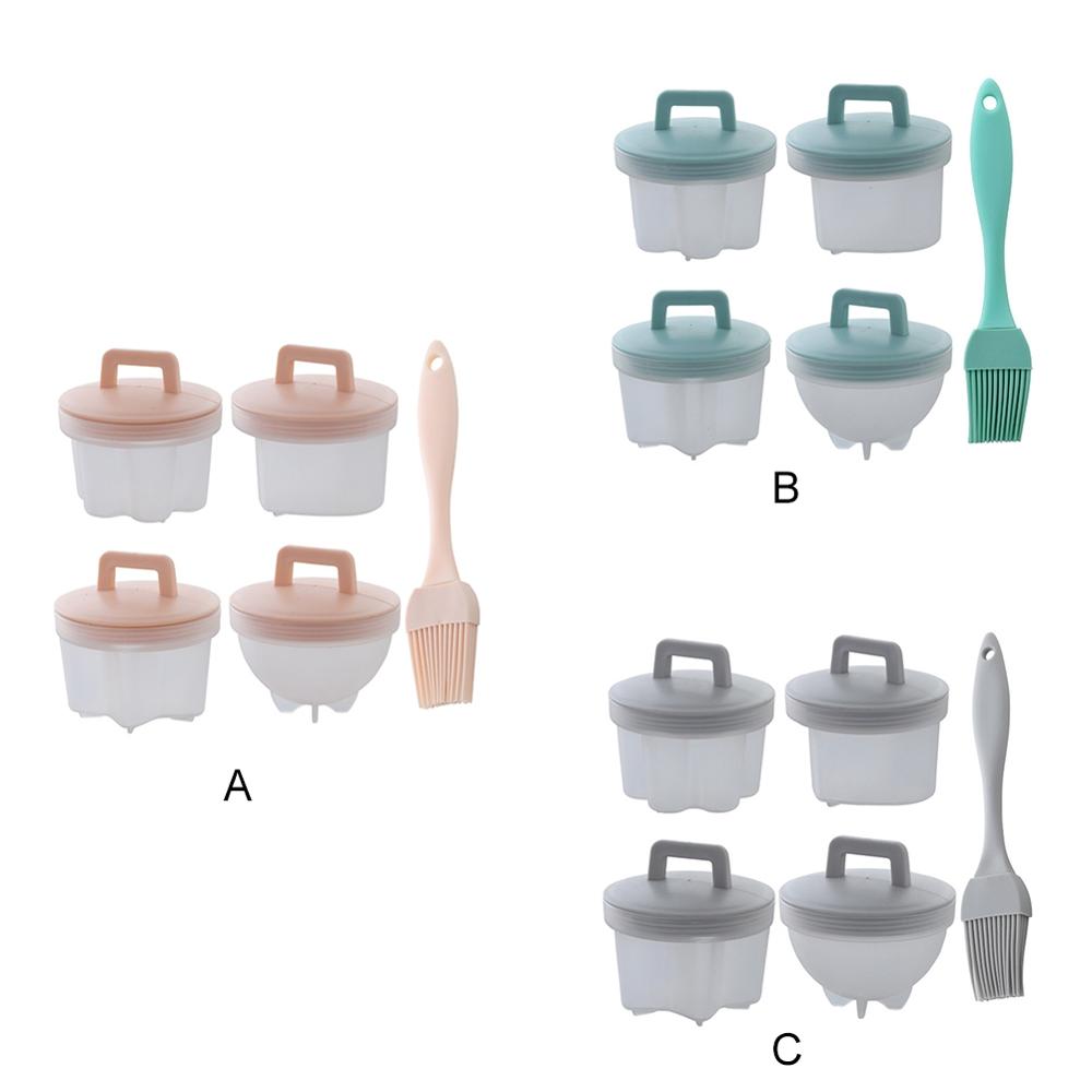 4 Stks/set Hartvormige Siliconen Eierkoker Gereedschappen Siliconen Gestoomde Egglette Fornuis Non-stick Gekookt Ei Cups