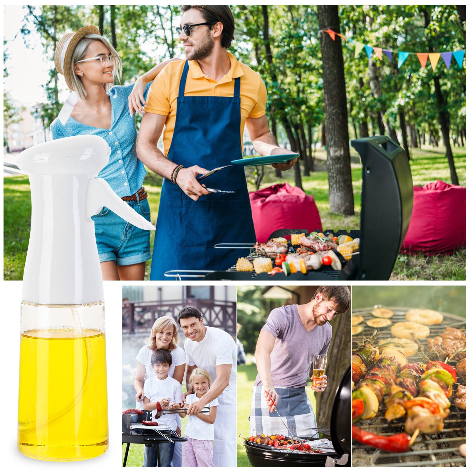 210ml Oil Spray Bottle Kitchen Oil Bottle Cooking Baking Accessories Vinegar Mist Sprayer Barbecue Spray Bottle Cooking BBQ Tool